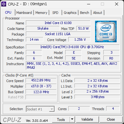 CPU-Z screenshot for 09mtgsn1