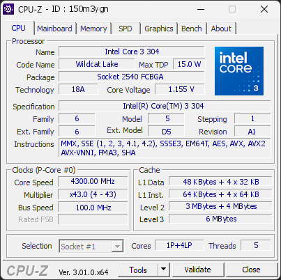 CPU-Z screenshot for 150m3ygn