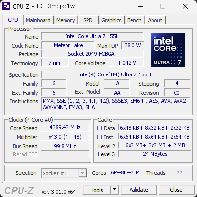 CPU-Z screenshot for 3mcjkc1w