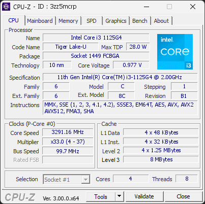 CPU-Z screenshot for 3zz5mcrp