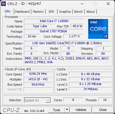 CPU-Z screenshot for 4d1jj4cf