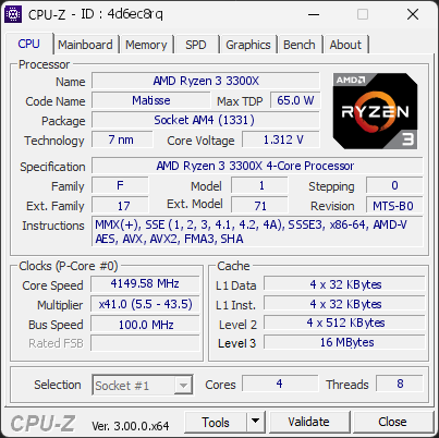 CPU-Z screenshot for 4d6ec8rq