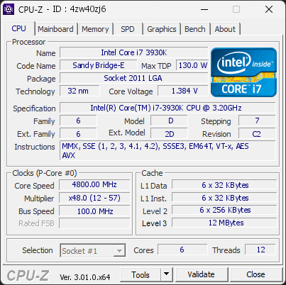 CPU-Z screenshot for 4zw40zj6