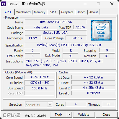 CPU-Z screenshot for 6wtm7uj9