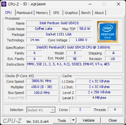CPU-Z screenshot for agvjaaev