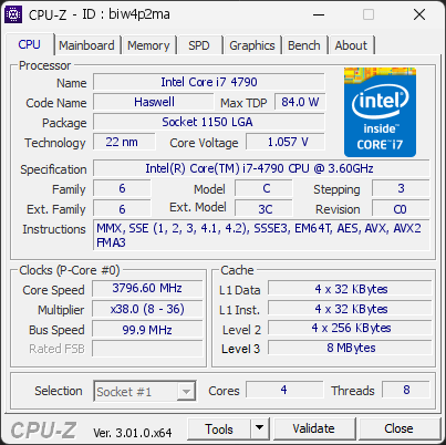 CPU-Z screenshot for biw4p2ma