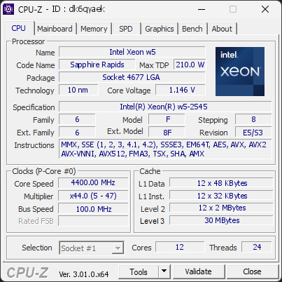 CPU-Z screenshot for dk6qyaek