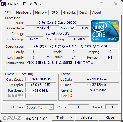 CPU-Z screenshot for efl7dfvt
