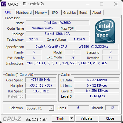 CPU-Z screenshot for evir4q7y