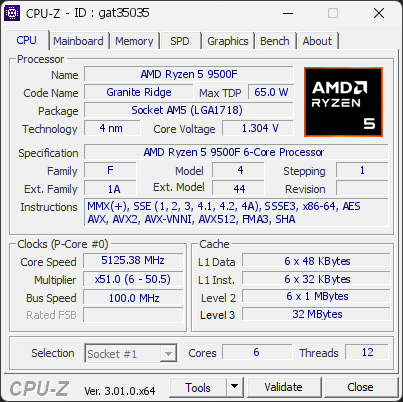 CPU-Z screenshot for gat35035