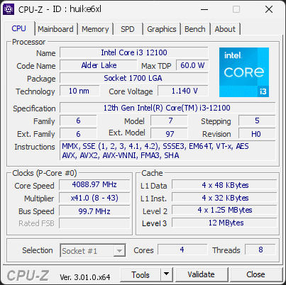 CPU-Z screenshot for huike6xl