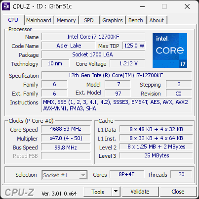 CPU-Z screenshot for i3r6n51c
