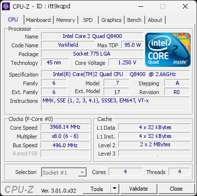 CPU-Z screenshot for itt9xqpd