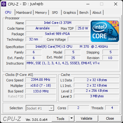 CPU-Z screenshot for juvlwjrb
