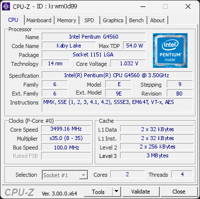 CPU-Z screenshot for krwm0d89