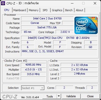 CPU-Z screenshot for mdefwy6e