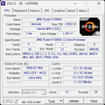 CPU-Z screenshot for nd7a66jr