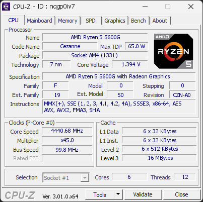 CPU-Z screenshot for nqgp0iv7