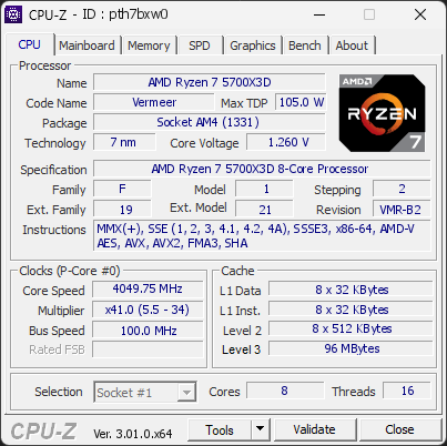 CPU-Z screenshot for pth7bxw0