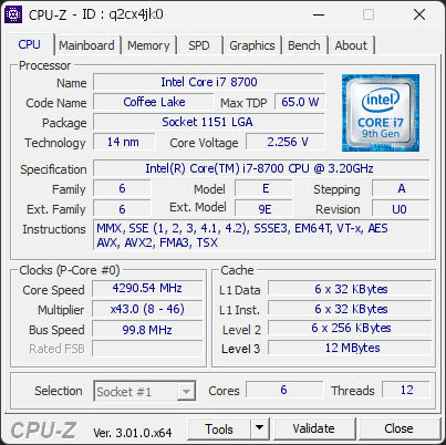 CPU-Z screenshot for q2cx4jk0