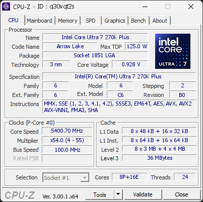 CPU-Z screenshot for q30vqt2s