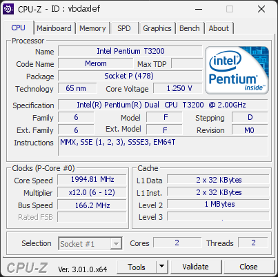 CPU-Z screenshot for vbdaxlef