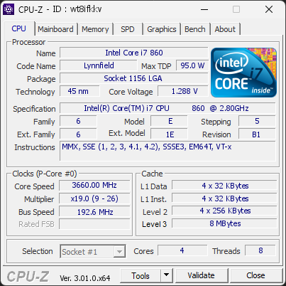 CPU-Z screenshot for wt8ifkkv