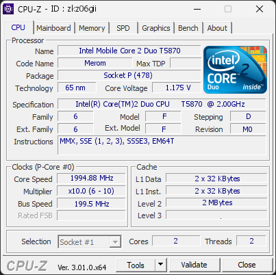 CPU-Z screenshot for zkz06gii